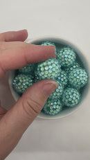 Robin Egg Pebbled Illusion Rhinestone Beads 20mm (Package of 5)