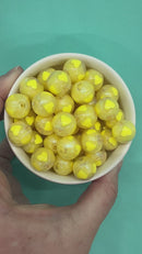 Shimmery Yellow Heart Inlay Beads 16mm (Package of 10)