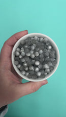Grey Matte Pearly Luster Beads 8mm (Package of Approx. 50 Beads)