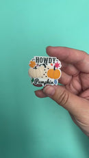 Howdy Pumpkin Silicone Focal Bead 35x39mm (Package of 2)