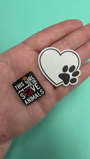 Paw Heart Acrylic Accent 40x42mm (Package of 1) - ABC Exclusive