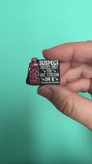 Suspect Drives Past the Gas Station on E Silicone Focal Bead 24x30mm (Package of 2)