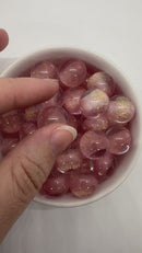 Barely Pink Color Core Glitter Illusion Beads 16mm (Package of 10)