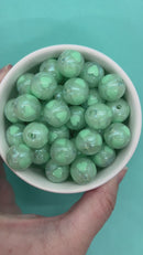 Shimmery Mint Green Heart Inlay Beads 16mm (Package of 10)