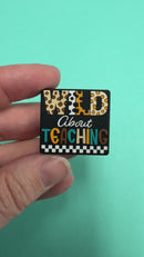 Wild About Teaching Silicone Focal Bead 28x30mm (Package of 2)