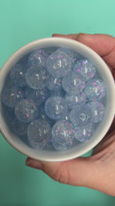 Sky Blue Translucent Holographic Spangle Beads 16mm (Package of 10)