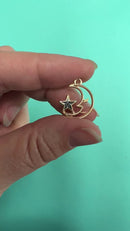 Moon & Star Charm 17x16mm (Package of 5)
