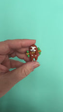 3-D Sloth Silicone Focal Bead 29x26x14mm (Package of 2)