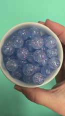 Cornflower Blue Translucent Holographic Spangle Beads 16mm (Package of 10)