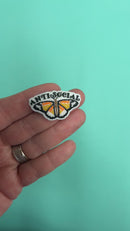 Anti Social Butterfly Silicone Focal Bead 36x20mm (Package of 2)