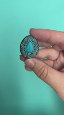 Boho Turquoise Drop Silicone Focal Bead (Package of 2)