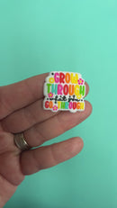 Bold Grow Through What You Go Through Silicone Focal Bead 27x28mm (Package of 2)