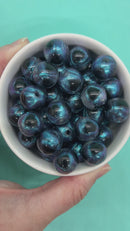 Shimmery Black Heart Inlay Beads 16mm (Package of 10)