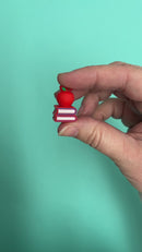 3-D Book Stack w/Apple Silicone Focal Bead 24x16x15mm (Package of 2)