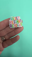 Reset Restart Refocus Silicone Focal Bead 30x25mm (Package of 2)