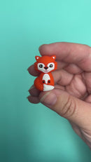 3-D Fox Silicone Focal Bead 28x19x16mm (Package of 2)