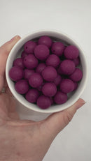 Embossed Plum Silicone Beads 15mm (Package of 10)