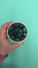 Emerald Green Cosmic Glitter Beads 20mm (Package of 10)