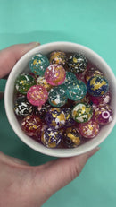 Colored Translucent w/White & Gold Splatter Variety Pack Beads 16mm (Package of 10)
