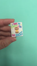 I Take My Coffee on the Rocks Silicone Focal Bead 32x26mm (Package of 2)