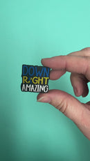 Down Right Amazing Down Syndrome Awareness Silicone Focal Bead 27x28mm (Package of 2)