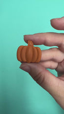 Burnt Orange Pumpkin Silicone Focal Bead 27x30mm (Package of 2)