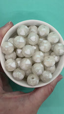 Shimmery White Heart Inlay Beads 16mm (Package of 10)