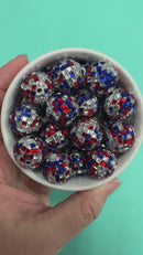 Patriotic Mosaic Rhinestone Beads 20mm (Package of 10)