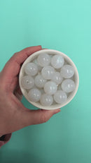 White Cosmic Glitter Beads 20mm (Package of 10)