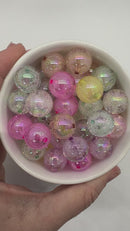 White Iridescent Bubble Beads 16mm (Package of 10)