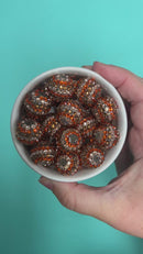 Autumn Striped Rhinestone Beads 20mm (Package of 10)