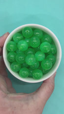 Parakeet Green Shimmery Glow in the Dark Beads 16mm (Package of 10)