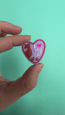 I Love My Cat Silicone Focal Bead 30mm (Package of 2)