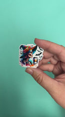 Multicolor Skeleton Witch w/Coffee Acrylic Accent 41x42mm (Package of 1)