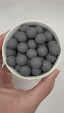 Embossed Fossil Grey Silicone Beads 15mm (Package of 10)