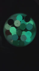 White Shimmery Glow in the Dark Beads 16mm (Package of 10)