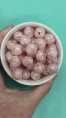 Shimmery Powder Pink Heart Inlay Beads 16mm (Package of 10)