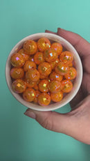 Tangerine Iridescent Disco Beads 16mm (Package of 10)