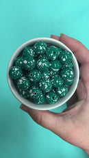 Green w/White Splatter Beads 16mm (Package of 10)