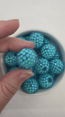 Azure Pebbled Illusion Rhinestone Beads 20mm (Package of 5)