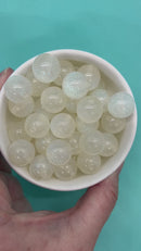 White Shimmery Glow in the Dark Beads 16mm (Package of 10)