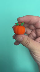 3-D Pumpkin Silicone Focal Bead 23x23x18mm (Package of 2)