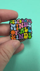 Celebrate Minds of All Kinds Silicone Focal Bead 29x31mm (Package of 2)