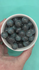 Grey Shimmery Glow in the Dark Beads 16mm (Package of 10)