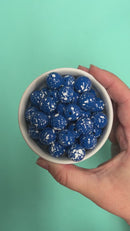 Royal Blue w/White Splatter Beads 16mm (Package of 10)