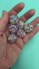 Multicolor Pebbled Illusion Rhinestone Beads 20mm (Package of 5)