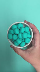 Robin Egg Jumbo Pumpkin Abacus Silicone Beads 20x13mm (Package of 5)