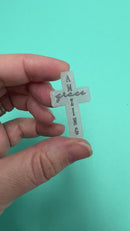 Amazing Grace Cross Glitter Silicone Focal Bead 38x22mm (Package of 2)