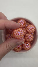 Coral Pebbled Illusion Rhinestone Beads 20mm (Package of 5)