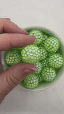 Pistachio Pebbled Illusion Rhinestone Beads 20mm (Package of 5)